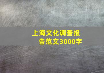 上海文化调查报告范文3000字