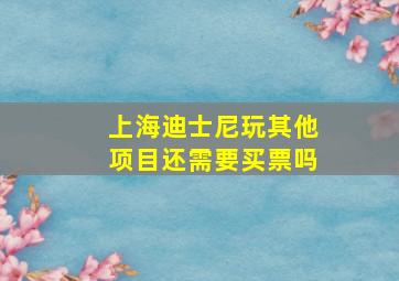 上海迪士尼玩其他项目还需要买票吗