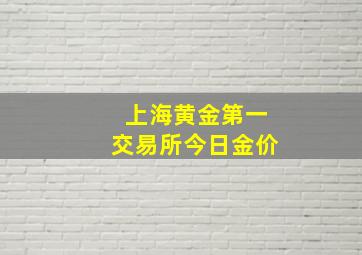 上海黄金第一交易所今日金价