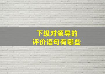 下级对领导的评价语句有哪些