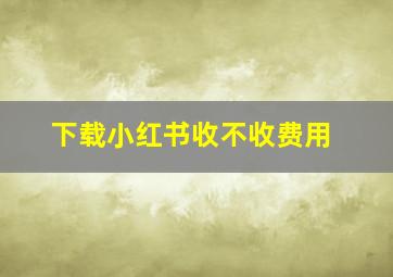 下载小红书收不收费用