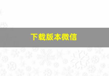 下载版本微信