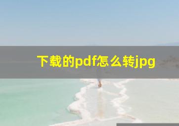 下载的pdf怎么转jpg