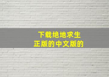 下载绝地求生正版的中文版的