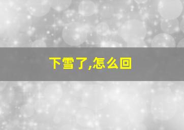 下雪了,怎么回