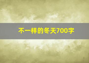 不一样的冬天700字