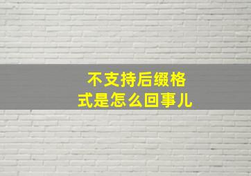 不支持后缀格式是怎么回事儿