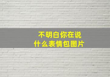 不明白你在说什么表情包图片