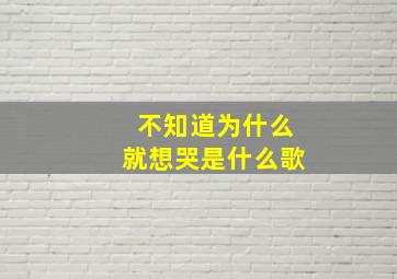 不知道为什么就想哭是什么歌