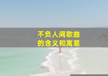 不负人间歌曲的含义和寓意