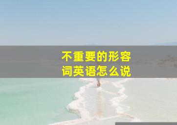 不重要的形容词英语怎么说