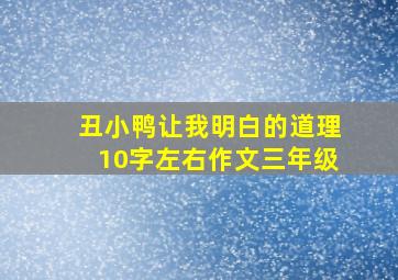 丑小鸭让我明白的道理10字左右作文三年级