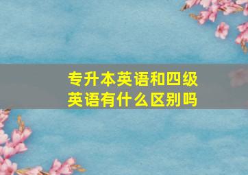 专升本英语和四级英语有什么区别吗