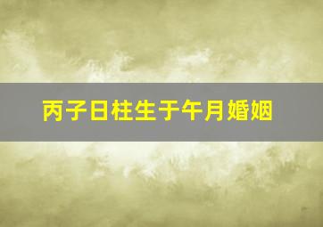 丙子日柱生于午月婚姻