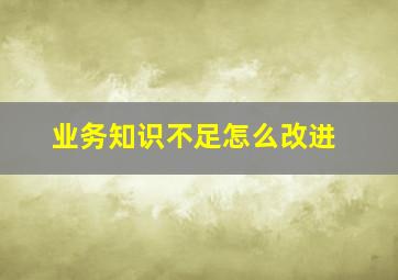 业务知识不足怎么改进