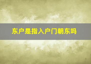 东户是指入户门朝东吗