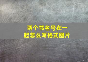 两个书名号在一起怎么写格式图片