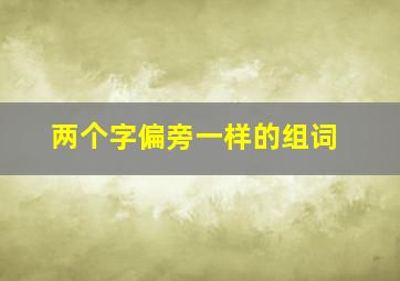 两个字偏旁一样的组词