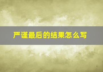 严谨最后的结果怎么写