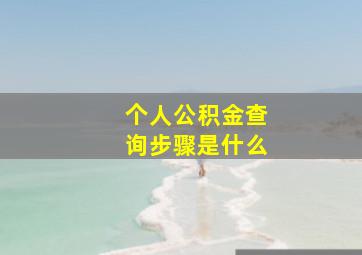 个人公积金查询步骤是什么