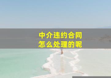 中介违约合同怎么处理的呢