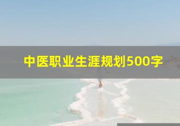 中医职业生涯规划500字