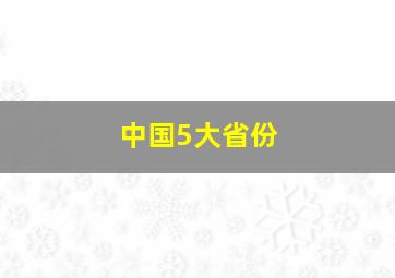 中国5大省份