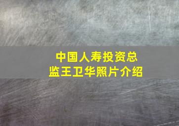 中国人寿投资总监王卫华照片介绍