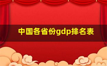 中国各省份gdp排名表