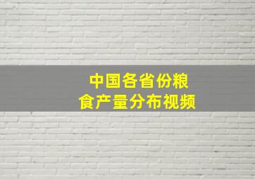 中国各省份粮食产量分布视频