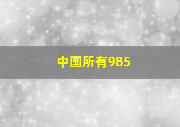 中国所有985