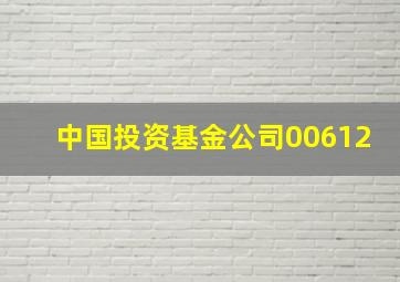 中国投资基金公司00612