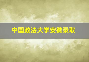 中国政法大学安徽录取