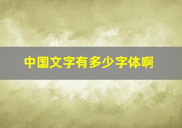 中国文字有多少字体啊