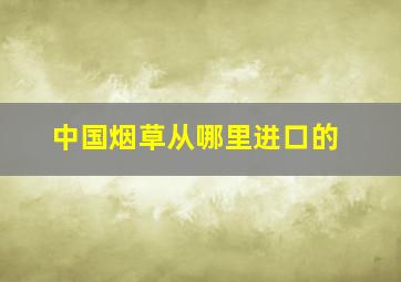 中国烟草从哪里进口的