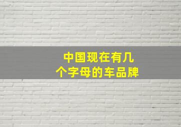 中国现在有几个字母的车品牌