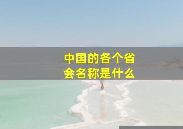 中国的各个省会名称是什么