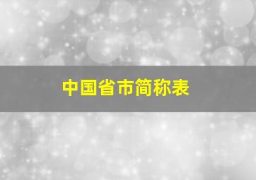 中国省市简称表