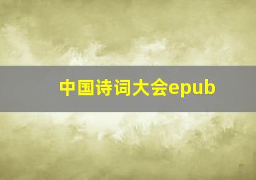 中国诗词大会epub