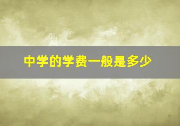 中学的学费一般是多少