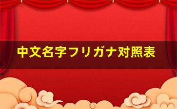 中文名字フリガナ对照表