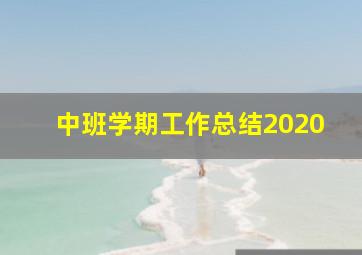 中班学期工作总结2020