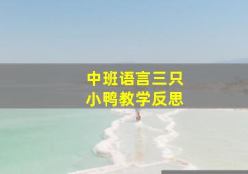 中班语言三只小鸭教学反思