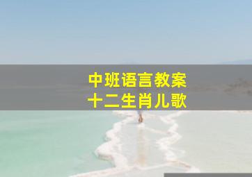 中班语言教案十二生肖儿歌