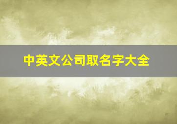 中英文公司取名字大全