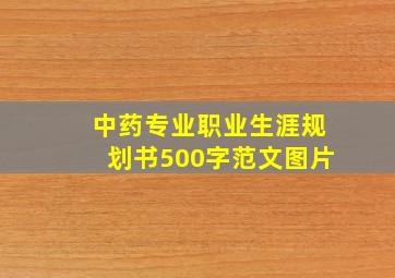 中药专业职业生涯规划书500字范文图片