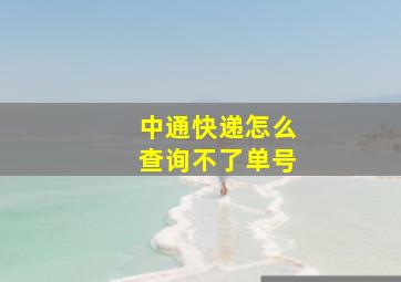 中通快递怎么查询不了单号