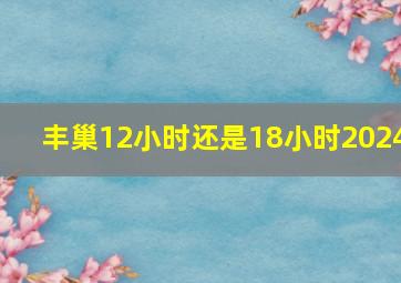 丰巢12小时还是18小时2024