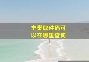 丰巢取件码可以在哪里查询