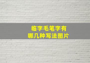 临字毛笔字有哪几种写法图片